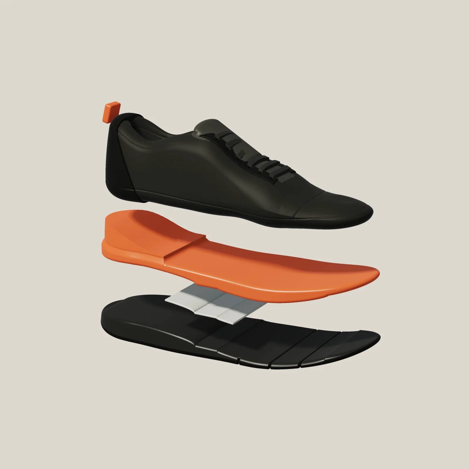 A-01 Drift exploded into four layers: knit upper at the top, Ember DualArc layer, a thin VectorPlate, and the Carbon carrier with StreetGrip outsole at the bottom.
