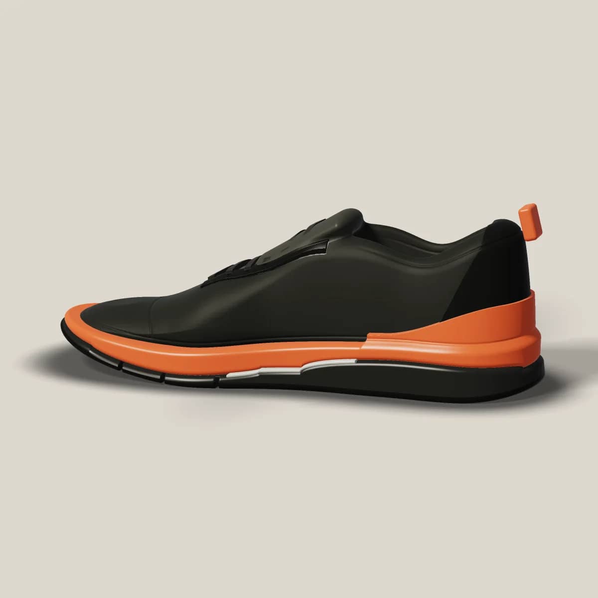 A-01 Drift in Carbon/Ember, heel view
