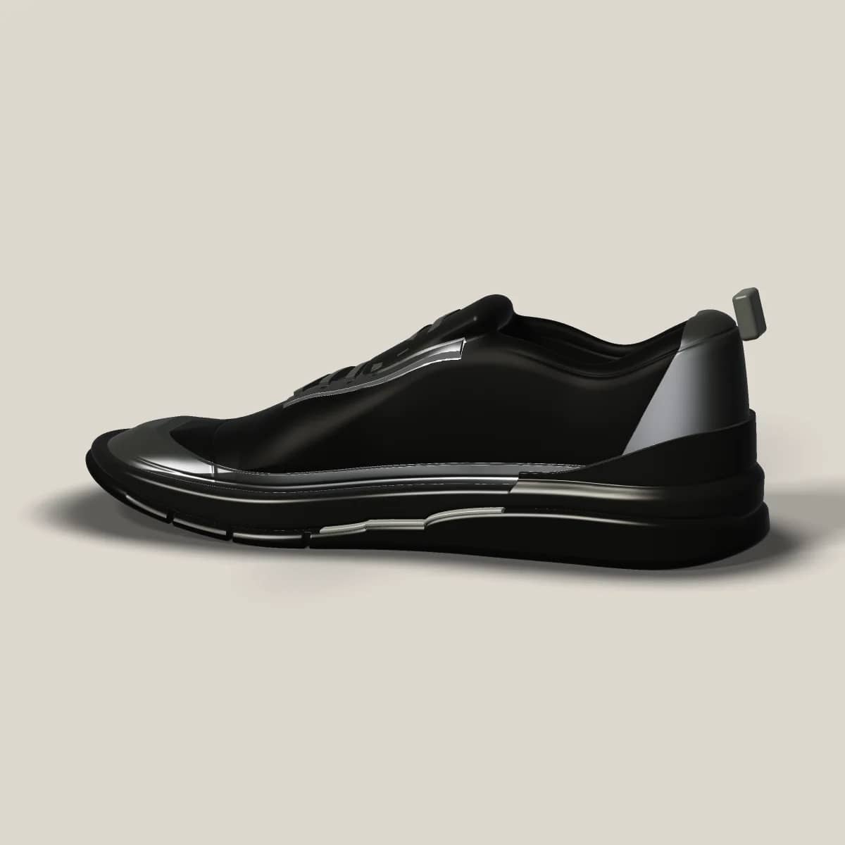 A-08 Night in Black/Reflective, heel view