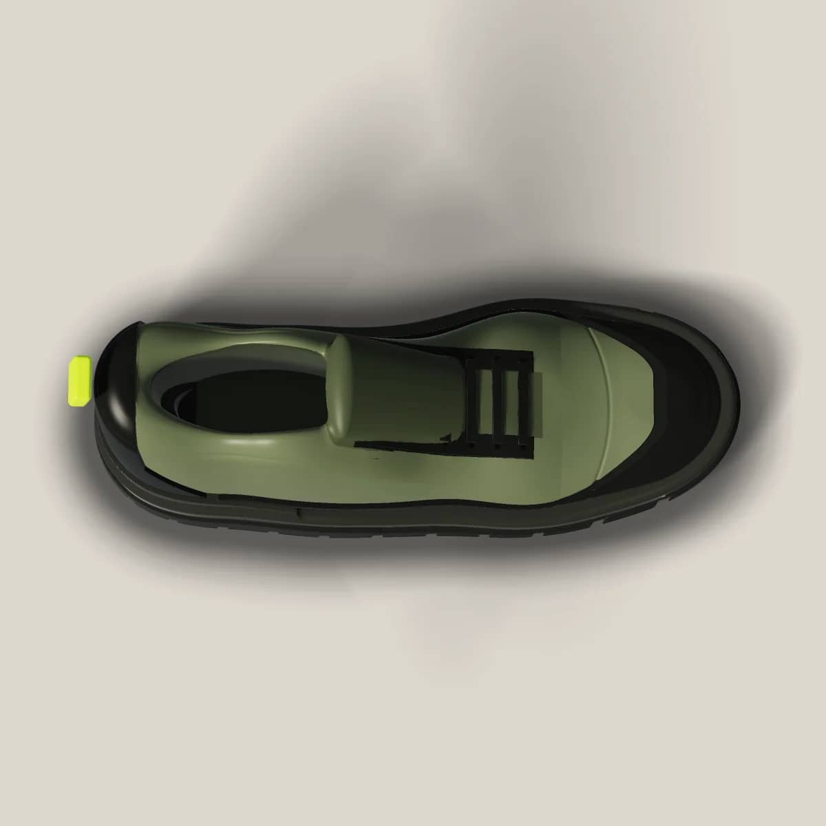 F-03 Verge in Moss/Carbon, top view