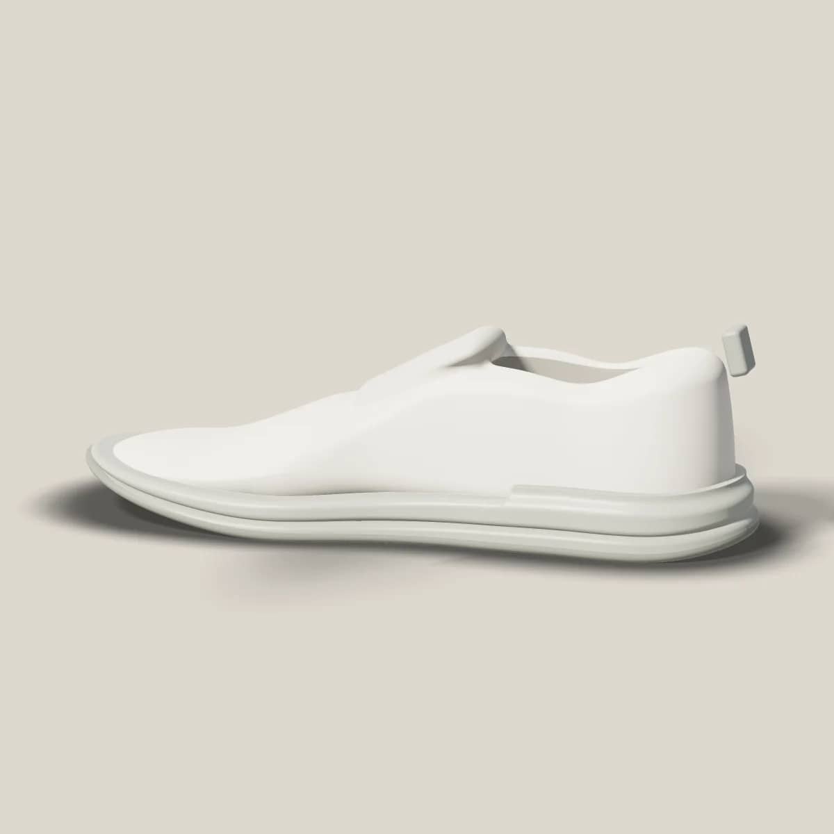 S-05 Plane in Chalk/Alloy, heel view